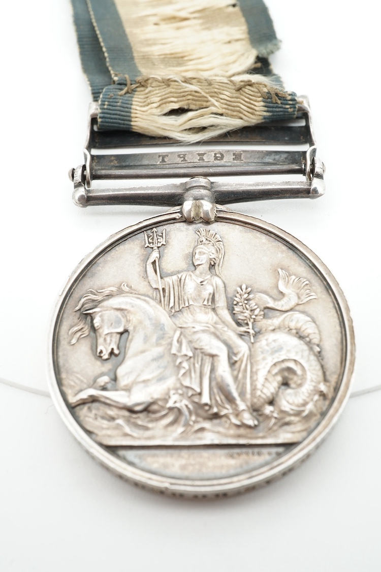 Battle of Trafalgar interest; Four medals awarded to members of the Robertson family. A Victorian naval General Service Medal to Thomas Robertson, Surgeon, with three bars for;, Sirius 17 April 1806, Trafalgar and Egypt,